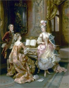 The Singing Lesson Artwork by Cesare Auguste Detti