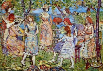Girls in the Park Artwork by Maurice Prendergast