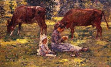 Watching the Cows Artwork by Theodore Robinson