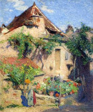 House and Garden at Saint-Cirq-Lapopie Artwork by Henri Martin
