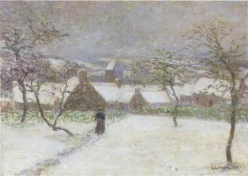 Path in the Snow Artwork by Gustave Loiseau