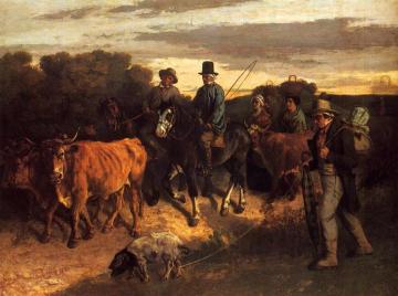 The Peasants of Flagey Returning from the Fair, Ornans Artwork by Gustave Courbet