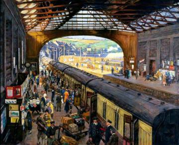 The Terminus, Penzance Station, Cornwall Artwork by Stanhope Alexander Forbes
