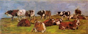 Cows in a Field Artwork by Eugène-Louis Boudin