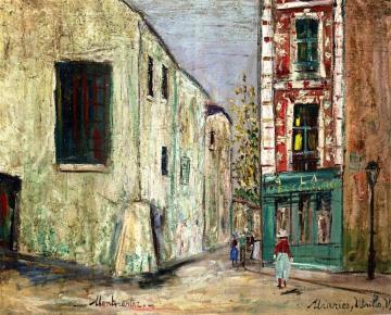 La Belle Gabrielle and the Rue Saint-Vincent Artwork by Maurice Utrillo