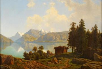 Alpine Lake Artwork by Wilhelm Theodor Nocken