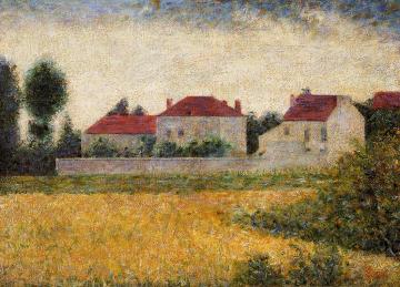 White Houses, Ville d'Avray Artwork by Georges Seurat