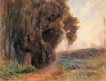Rising Path along a Railway Artwork by Albert Lebourg