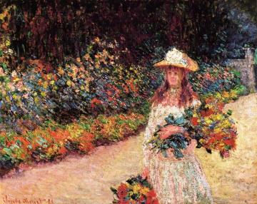 Young Girl In The Garden At Giverny Artwork by Claude Oscar Monet