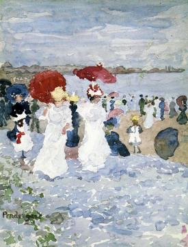 Ladies with Parasols Artwork by Maurice Prendergast