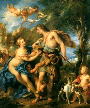 Venus And Adonis Artwork by Francois Lemoyne