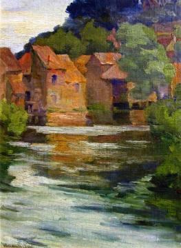 Old French Mill Artwork by Jean Mannheim