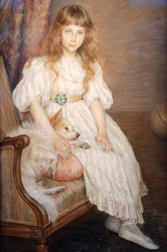 Portrait De Mademoiselle Adeline Pozanska Enfant Artwork by Marie Louise Catherine Breslau