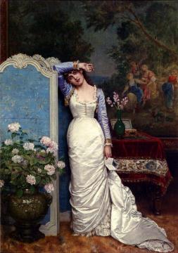 Young Woman In An Interior Artwork by Auguste Toulmouche
