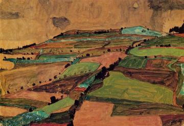 Field Landscape Artwork by Egon Schiele