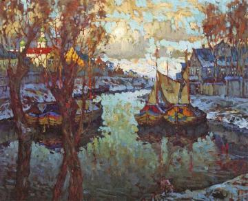 Sunset in Pskov Artwork by Konstantin Gorbatov