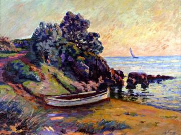 Boat at Agay Artwork by Armand Guillaumin