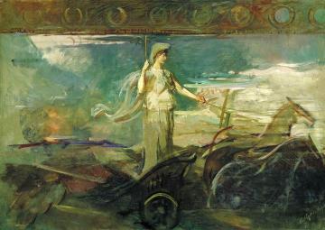 Minerva in a Chariot Artwork by Abbott Handerson Thayer