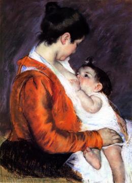 Mother Louise Nursing Her Baby Artwork by Mary Cassatt