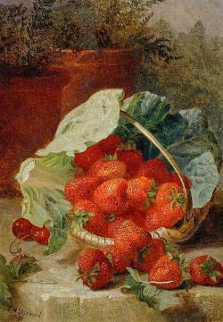 Strawberries in a Cabbage Leaf Artwork by Eloise Harriet Stannard