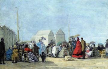 Beach Scene at Trouville Artwork by Eugène-Louis Boudin