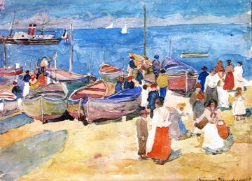 At the Shore (Capri) Artwork by Maurice Prendergast