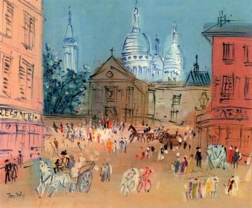 The Church Of Saint-pierre Of Montmartre And The Sacre-coeur Artwork by Jean Dufy