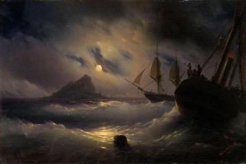 Gibraltar By Night Artwork by Ivan Constantinovich Aivazovsky
