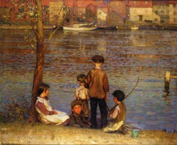 The River, Afterglow Artwork by Sir John Alfred Arnesby Brown