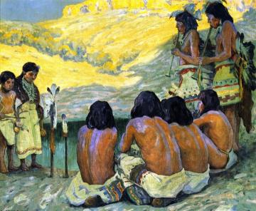 The Flute Ceremony Artwork by E. Irving Couse