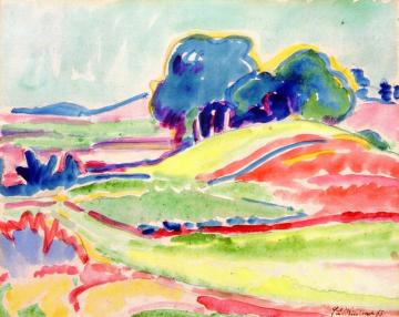Landscape With Hills And Trees Near Dresden Artwork by Ernst Ludwig Kirchner