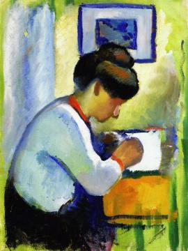 Woman Writing Artwork by August Macke