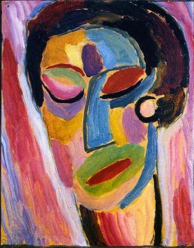 Mystical Head: Closed Eyes Artwork by Alexej Jawlensky