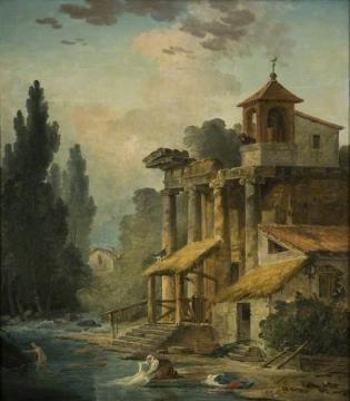 A Caprice With A Hermitage Artwork by Hubert Robert