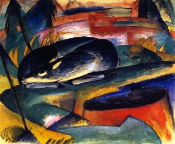 Sleeping Deer Artwork by Franz Marc