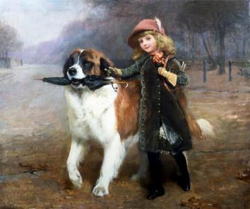 Off To School Artwork by Charles Burton Barber