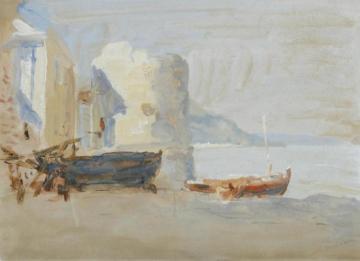 Beached Boats by the Mediterranean Artwork by Hercules Brabazon Brabazon
