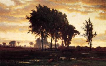 Landscape-sunset Artwork by George Inness
