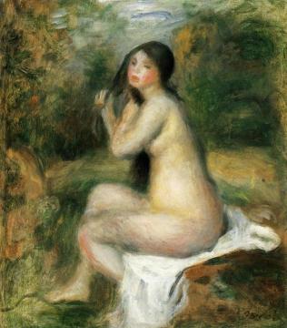 Seated Bather Artwork by Pierre Auguste Renoir