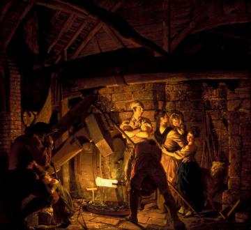 An Iron Forge Artwork by Joseph Wright of Derby