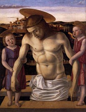 Dead Christ Supported by Two Angels (Pieta) Artwork by Giovanni Bellini