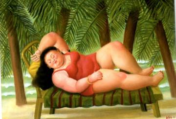 Bather On The Beach Artwork by Fernando Botero