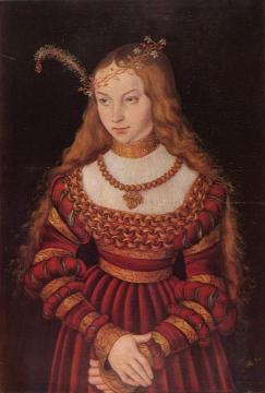 Portrait of Princess Sybille of Cleves as a bride John Frederick the Magnanimous of Saxony Artwork by Lucas Cranach the Elder