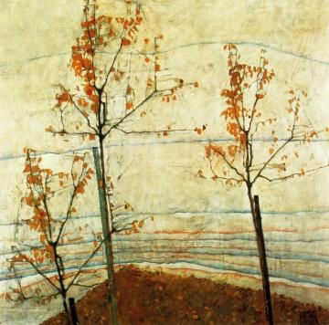 Autumn Trees Artwork by Egon Schiele