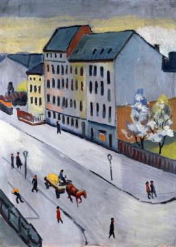 Our Street in Gray Artwork by August Macke