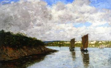 Brittany, Sailboats in the Bay Artwork by Eugène-Louis Boudin