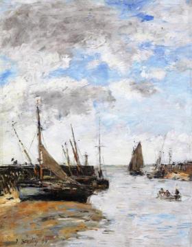 Trouville, the Jettys at Low Tide Artwork by Eugène-Louis Boudin