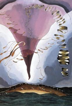 Seagull Motif (Violet and Green) Artwork by Arthur Dove