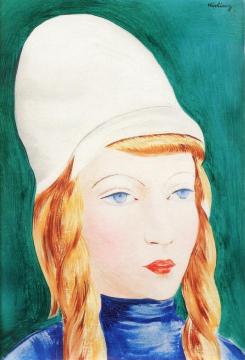 Portrait of a Young Blond Artwork by Moise Kisling