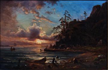 Marine Scene At Sunset Artwork by Magnus Thulstrup Bagge